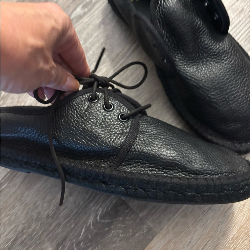 Saint Laurent Black Leather Men's Shoes Sz 40 EU Sz 7 US New - Picture 2 of 16